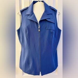 Brioche II sz 14, Vest, blue, EUC, pocketed